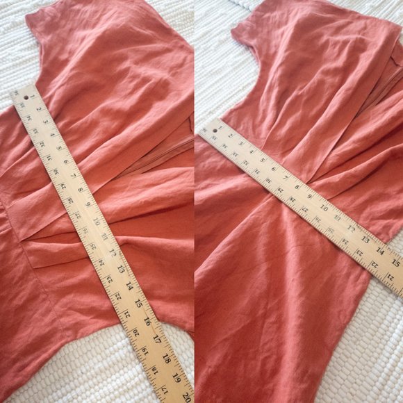 Urban Outfitters Rust Cotton Linen Blend Romper with Belt Size 2 - Gently Used - Picture 10 of 11